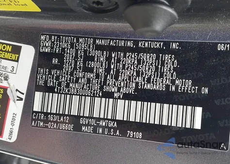 2013 Toyota Venza Xle V6 z USA, uszkodzony, nr VIN 4T3ZK3BB3DU062124